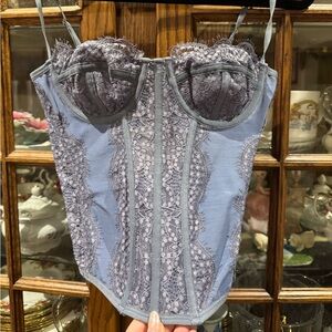 Out from under Lace Corset in Blue - From Urban outfitters